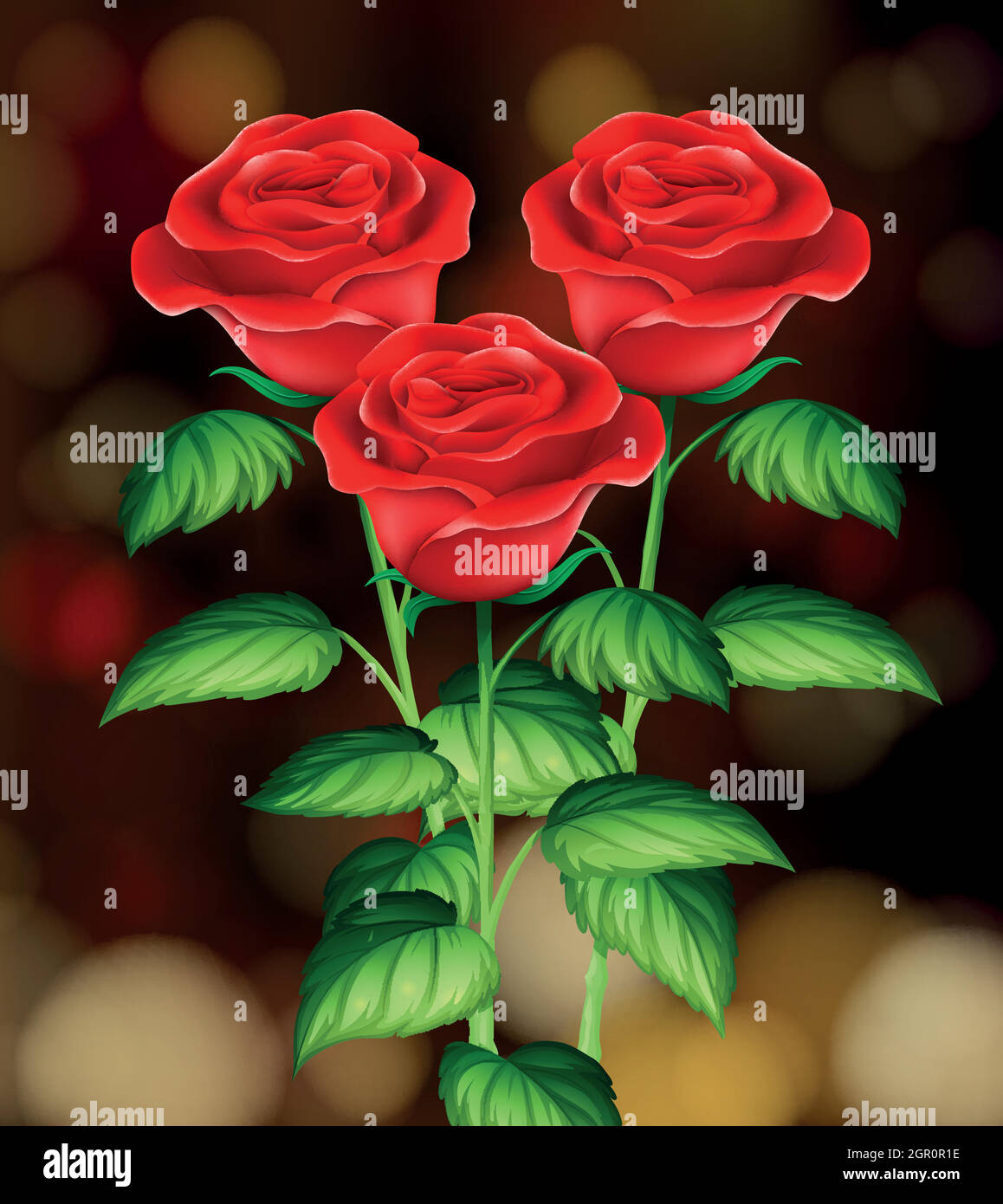 Belle rose con sfondo sfocato Illustrazione Vettoriale