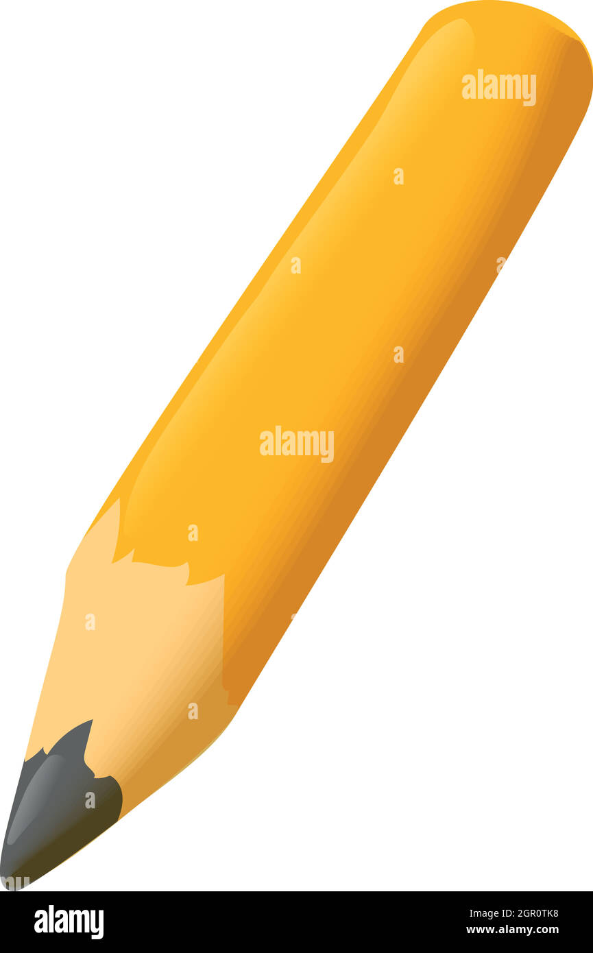 Icona a forma di matita, stile cartoon Illustrazione Vettoriale