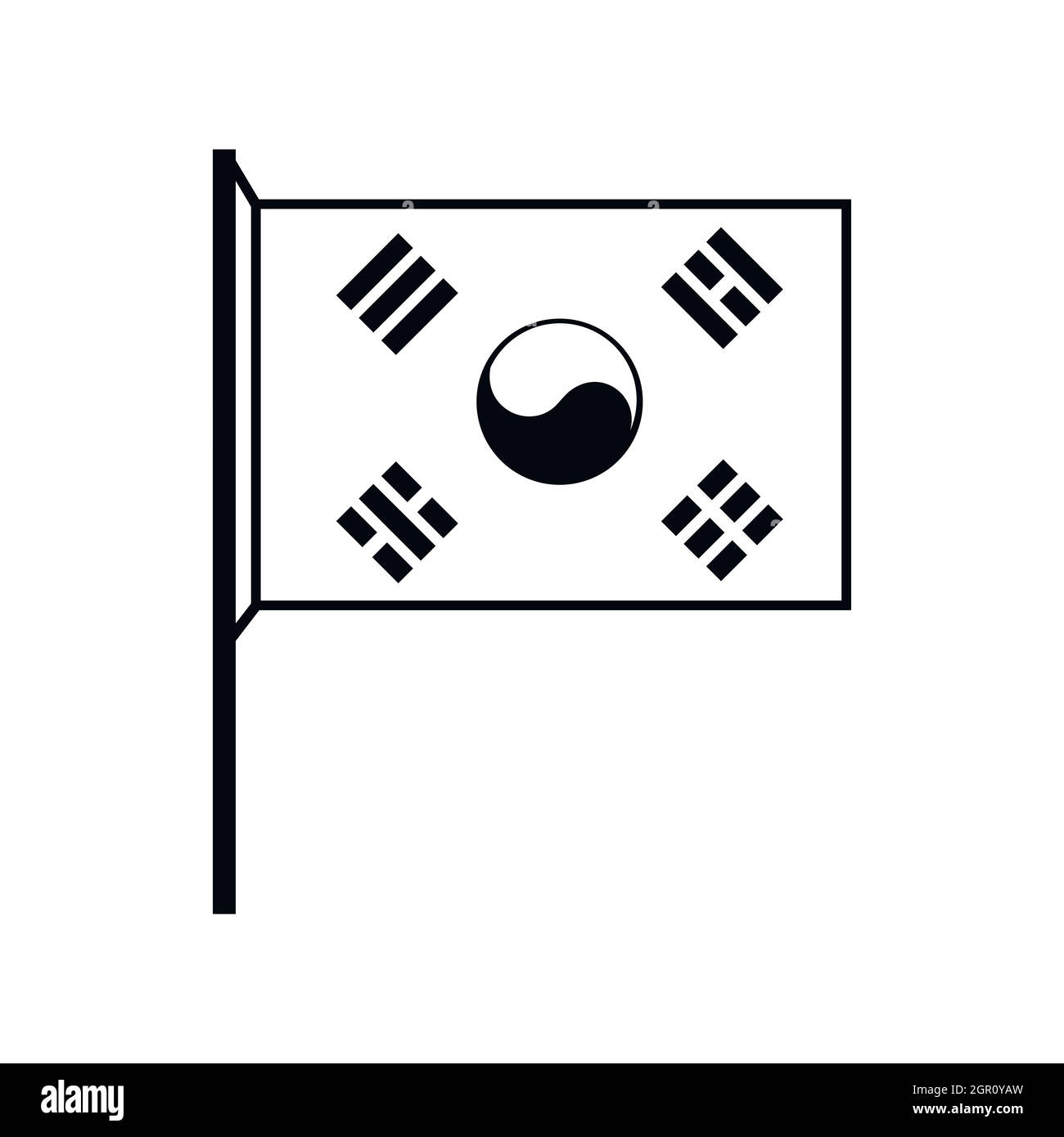 Corea del Sud icona bandiera, stile semplice Illustrazione Vettoriale