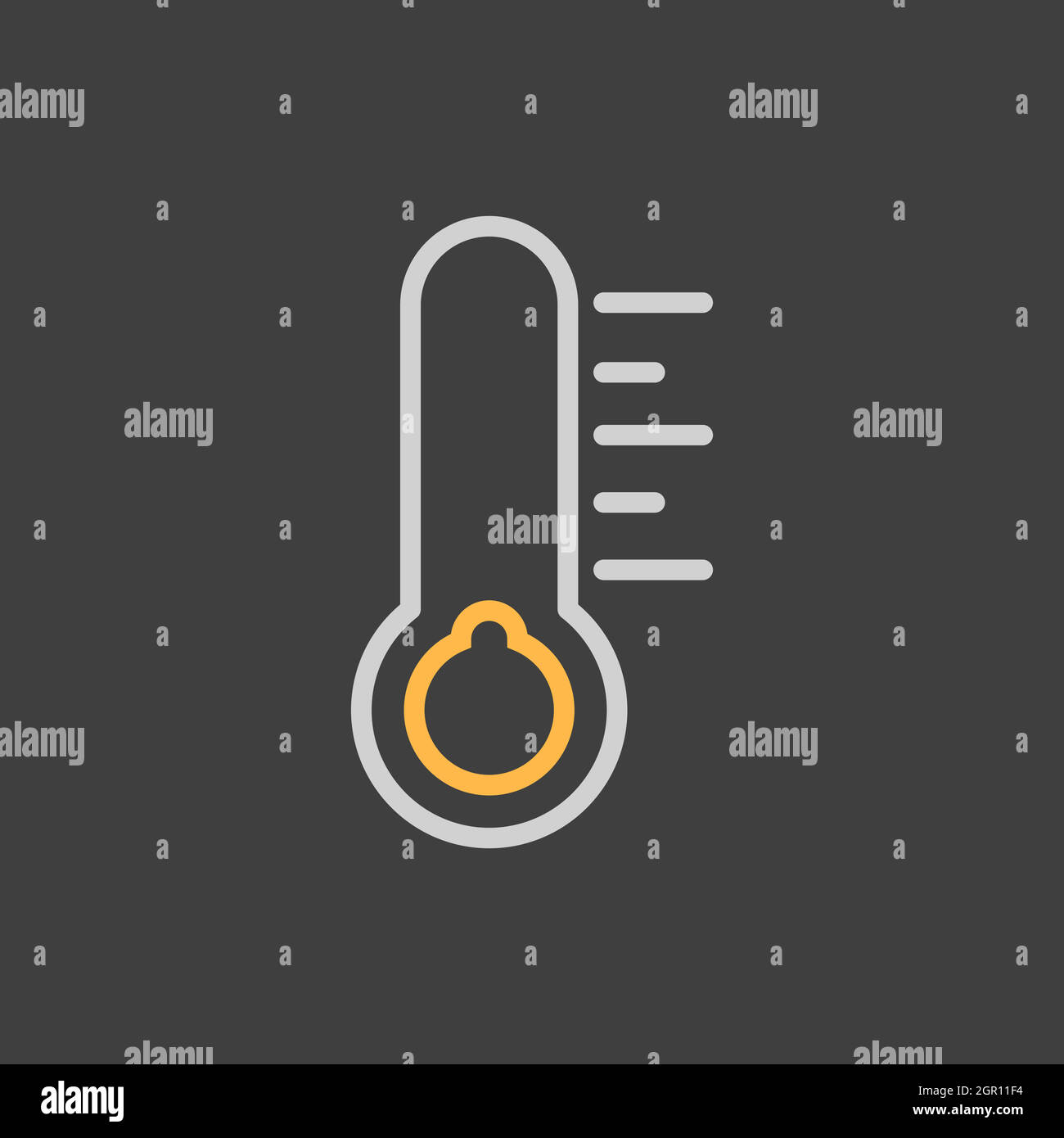 Termometro a freddo con icona piatta vettoriale su sfondo scuro. Cartello meteo Illustrazione Vettoriale