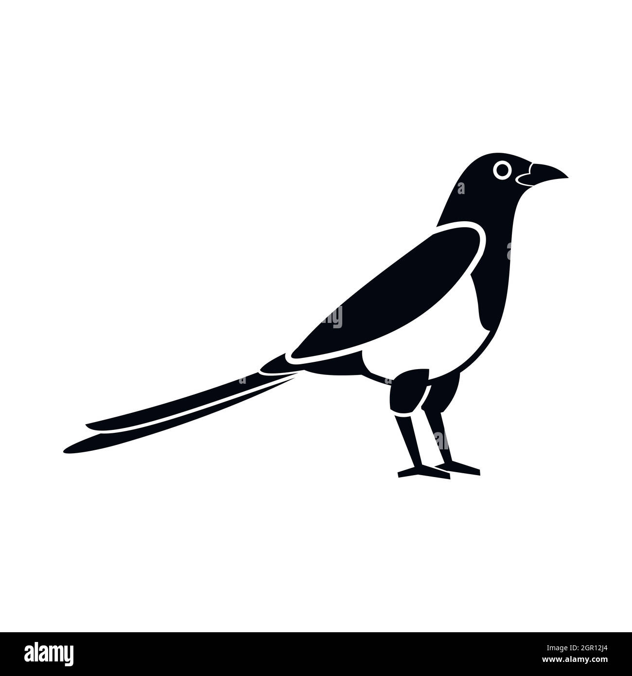 Bird gazza icona, stile semplice Illustrazione Vettoriale