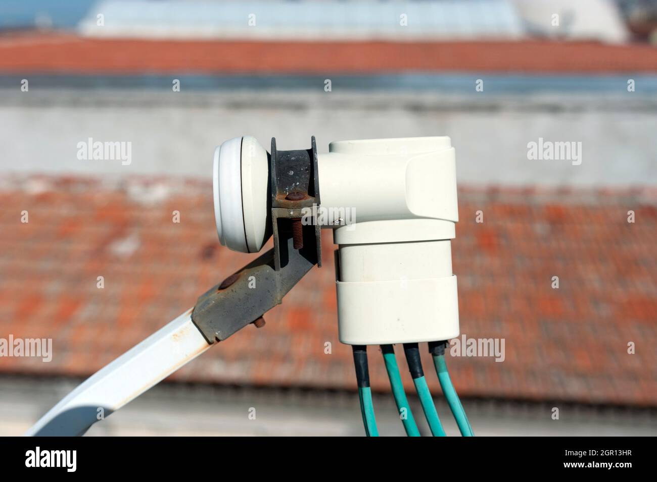 Ricevitore antenna satellitare stile retrò Foto Stock