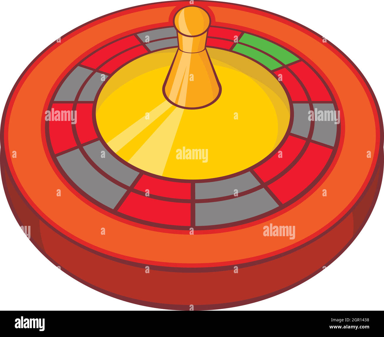 La roulette in casino icona, stile cartoon Illustrazione Vettoriale