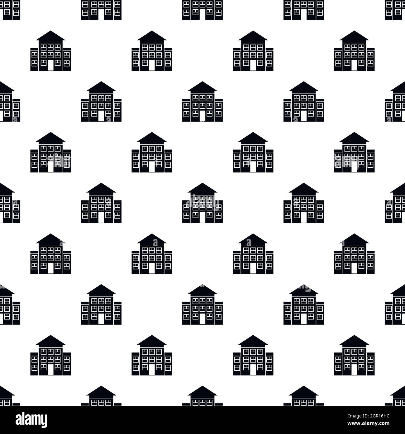 A tre piani di casa pattern, stile semplice Illustrazione Vettoriale