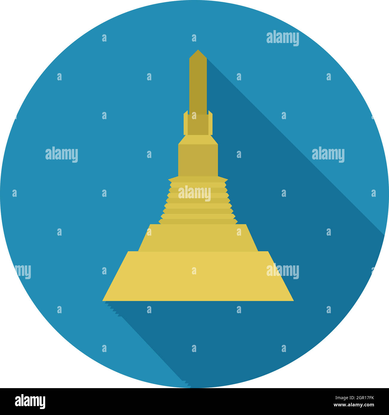 Golden Mount,Thailandia icona in stile piatto Illustrazione Vettoriale