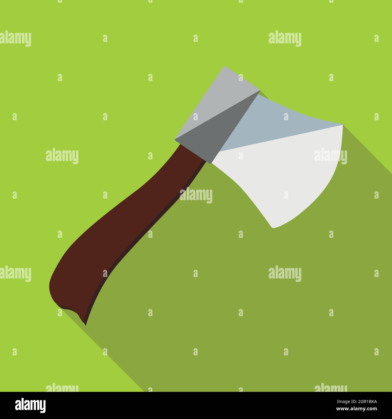 In legno icona ax, stile piatto Illustrazione Vettoriale