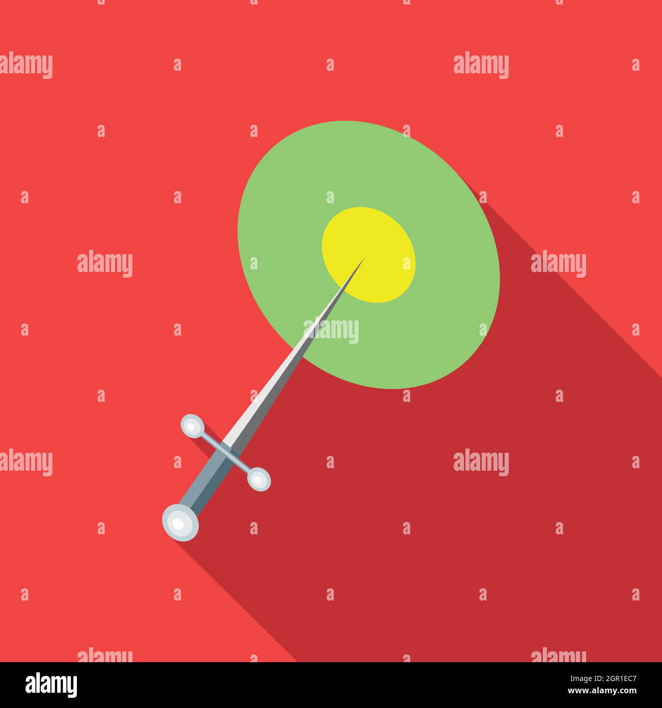 Acciaio coltello gettando icona, stile piatto Illustrazione Vettoriale