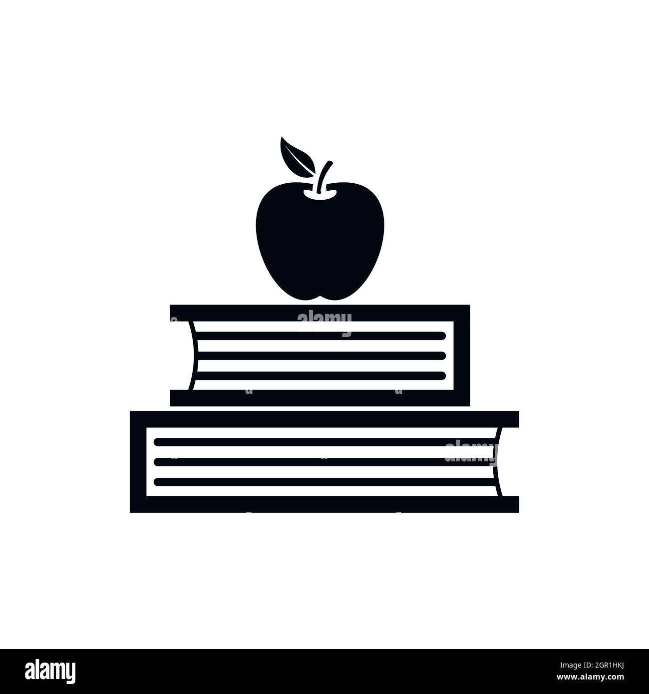 Libri e icona apple, stile semplice Illustrazione Vettoriale