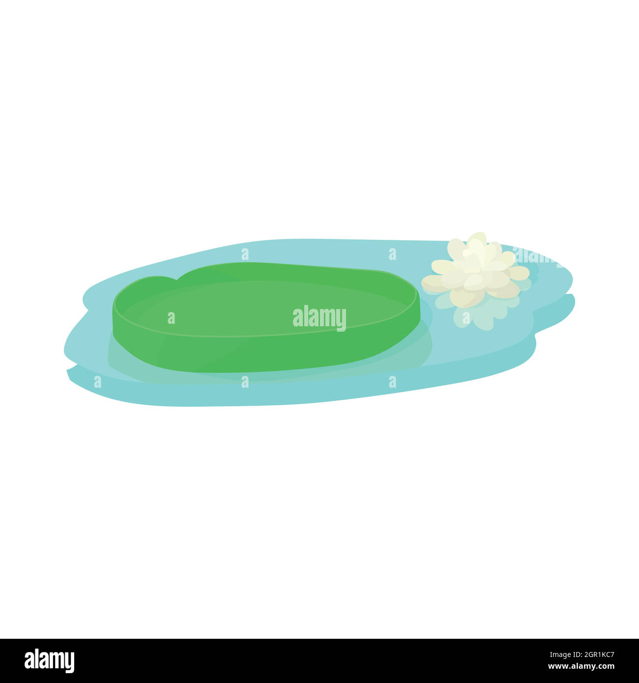 Ninfee nel lago di icona, stile cartoon Illustrazione Vettoriale