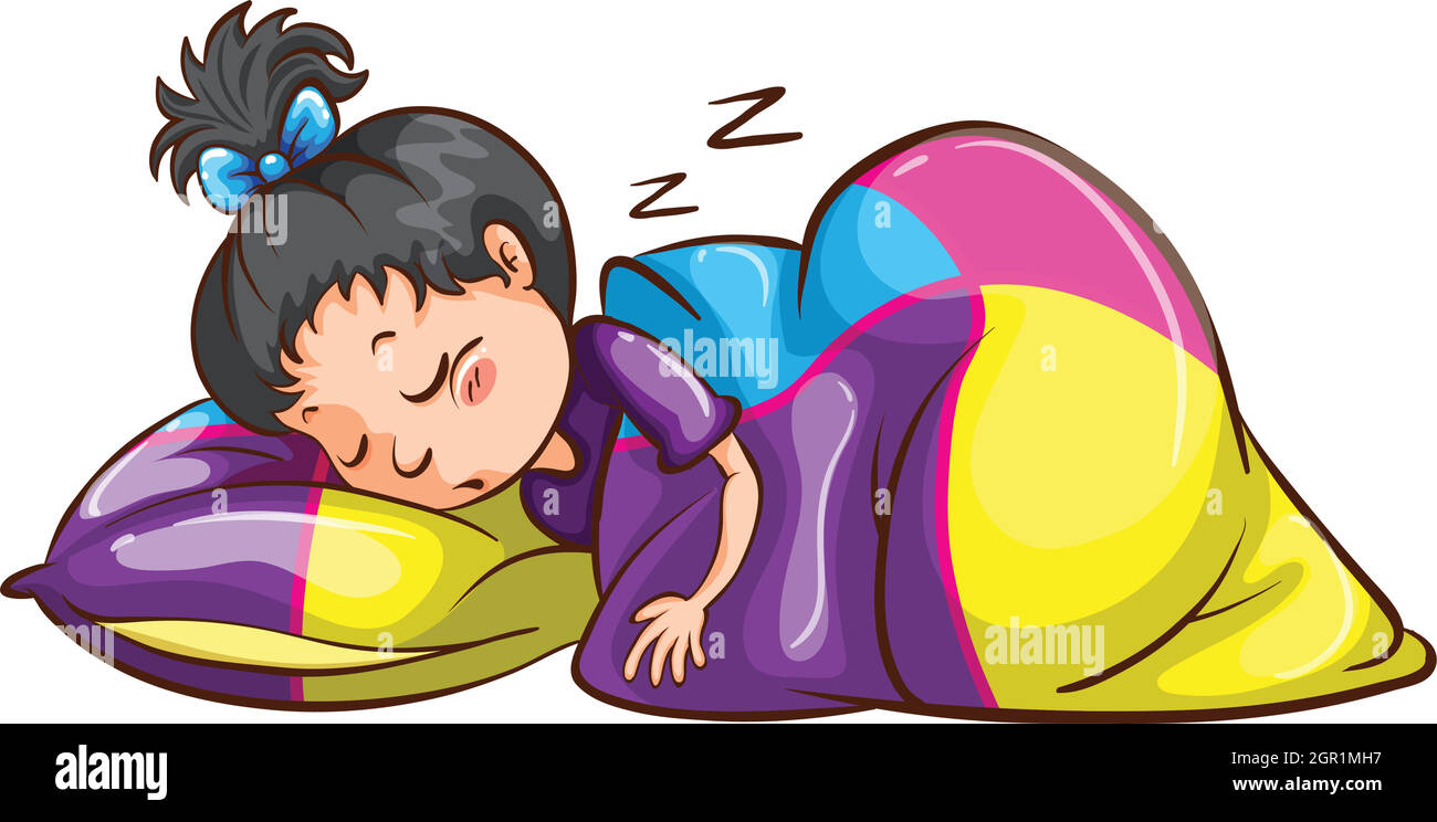 Una bambina che dorme soundly Illustrazione Vettoriale