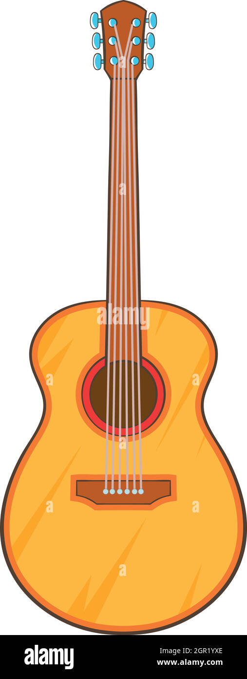 Icona a forma di chitarra, stile cartoon Illustrazione Vettoriale