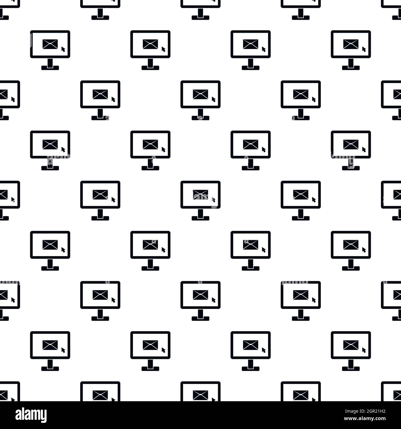 La scrittura di messaggi di posta elettronica sul computer pattern, stile semplice Illustrazione Vettoriale