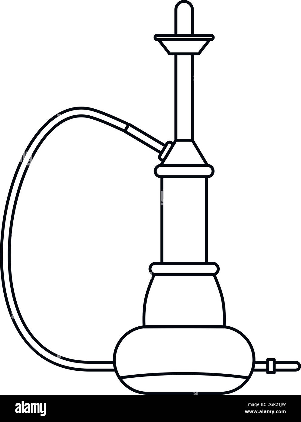 Hookah orientale, l'icona di stile di contorno Illustrazione Vettoriale