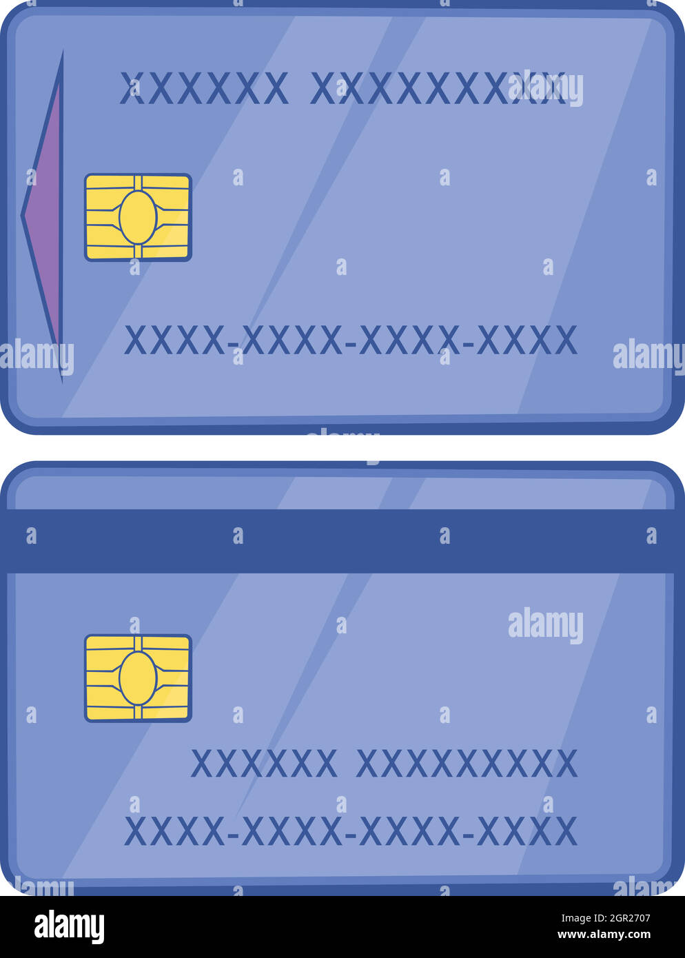 Blue carte di credito icona in stile cartoon Illustrazione Vettoriale