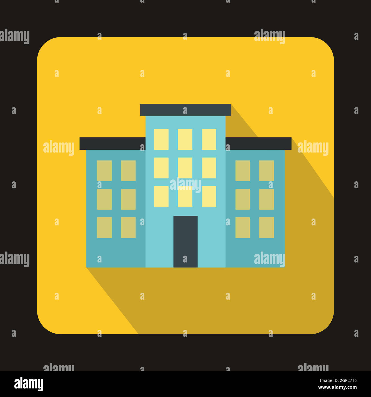 Icona di edificio in stile piatto Illustrazione Vettoriale