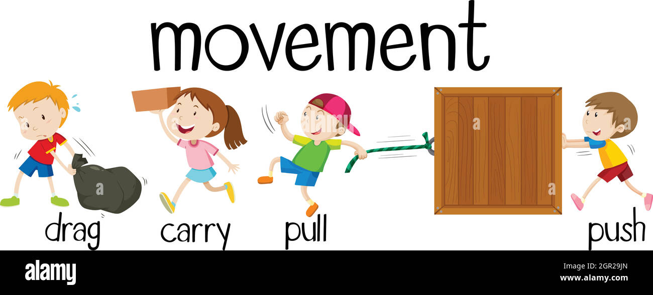 Bambini in quattro movimenti Illustrazione Vettoriale