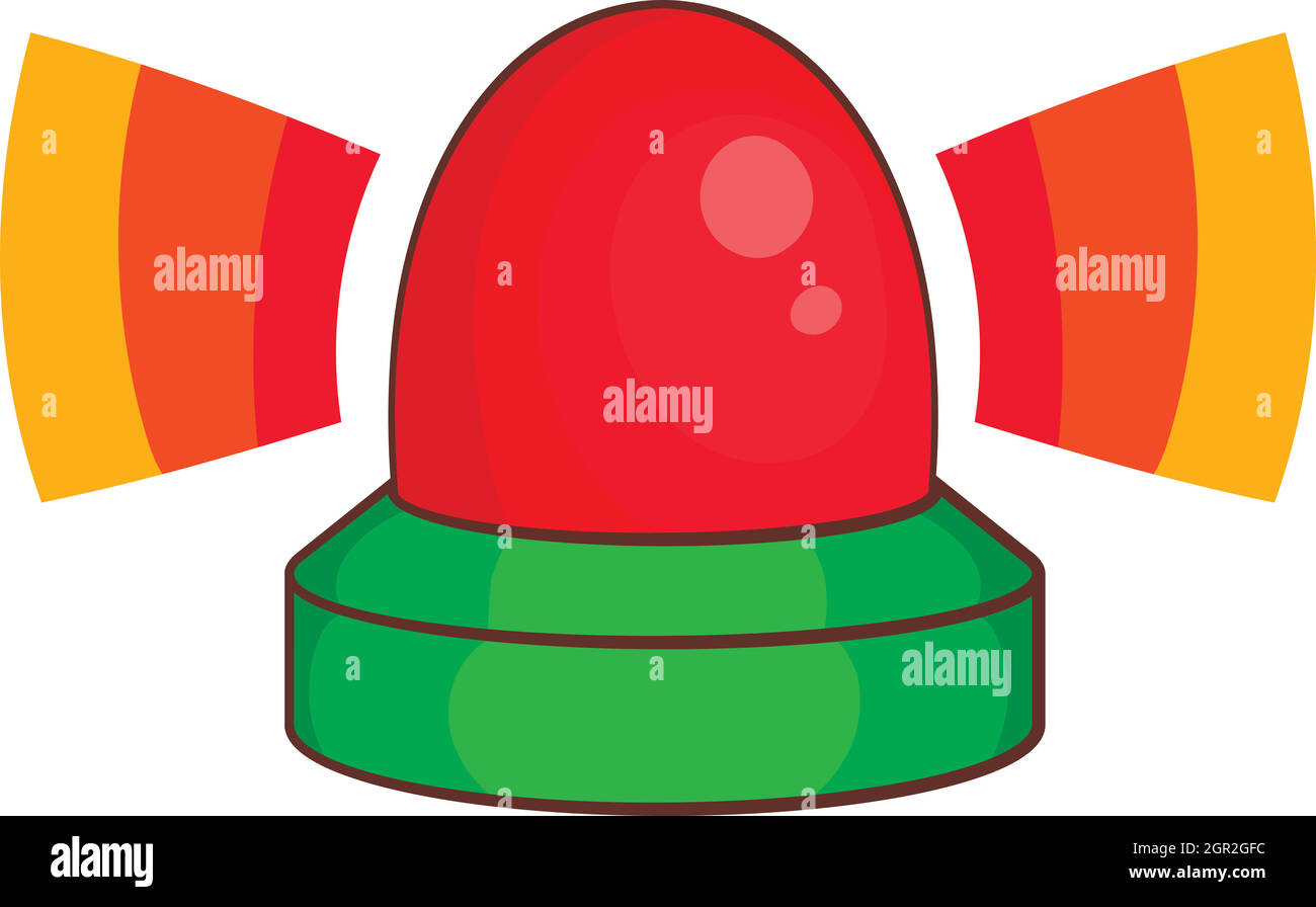 Polizia icona lampeggiante in stile cartoon Illustrazione Vettoriale