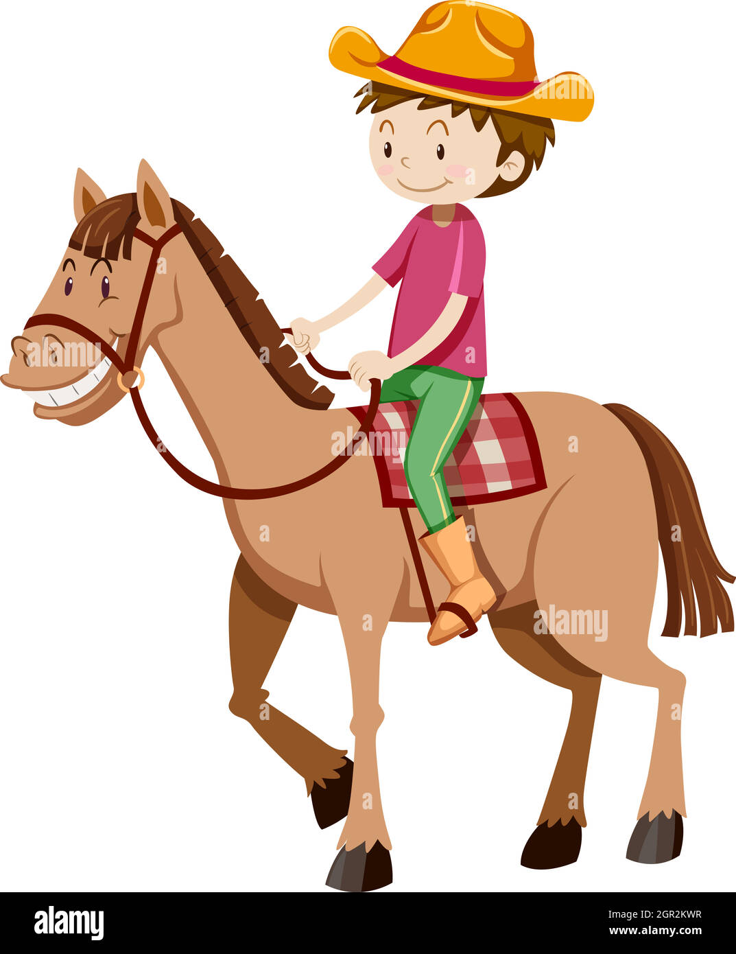 Uomo a cavallo da solo Illustrazione Vettoriale