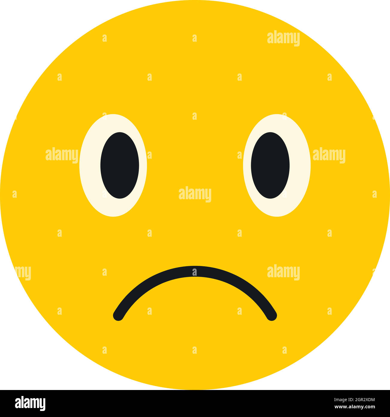Il volto triste e icona di stile piatto Illustrazione Vettoriale