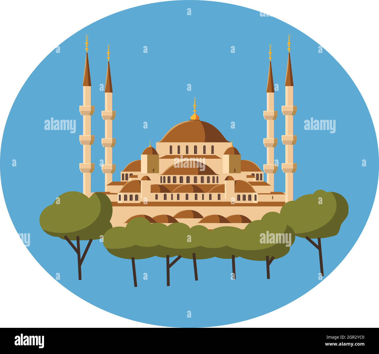 Icona della moschea in stile cartoon Illustrazione Vettoriale