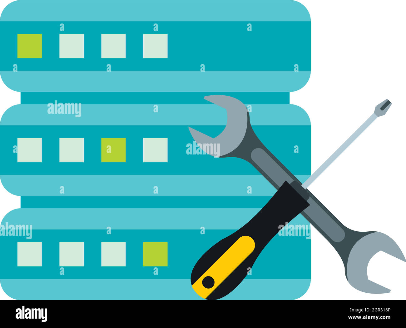 Configurazione delle celle per dati icona storage Illustrazione Vettoriale