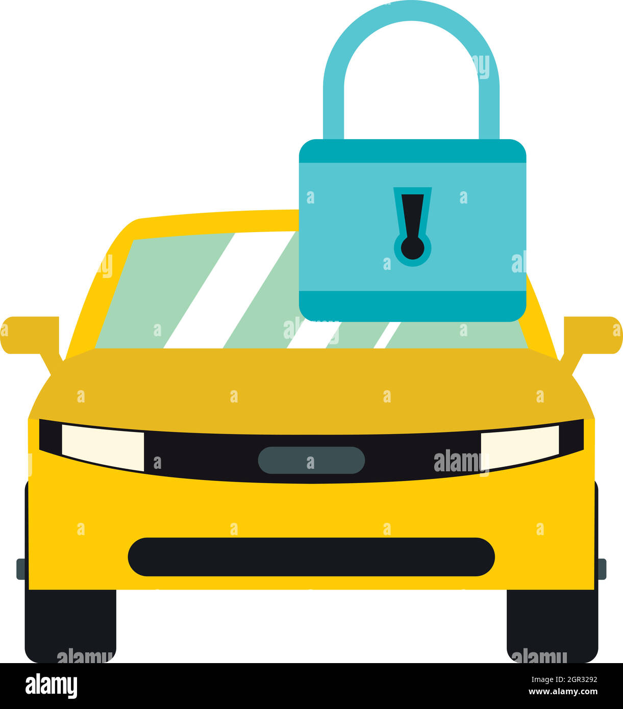 Bloccaggio porte auto icona di stile piatto Illustrazione Vettoriale