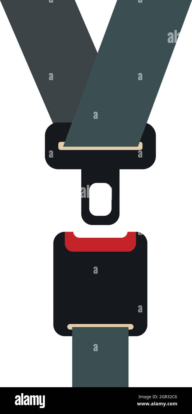 Cintura di sicurezza icona in stile piatto Illustrazione Vettoriale