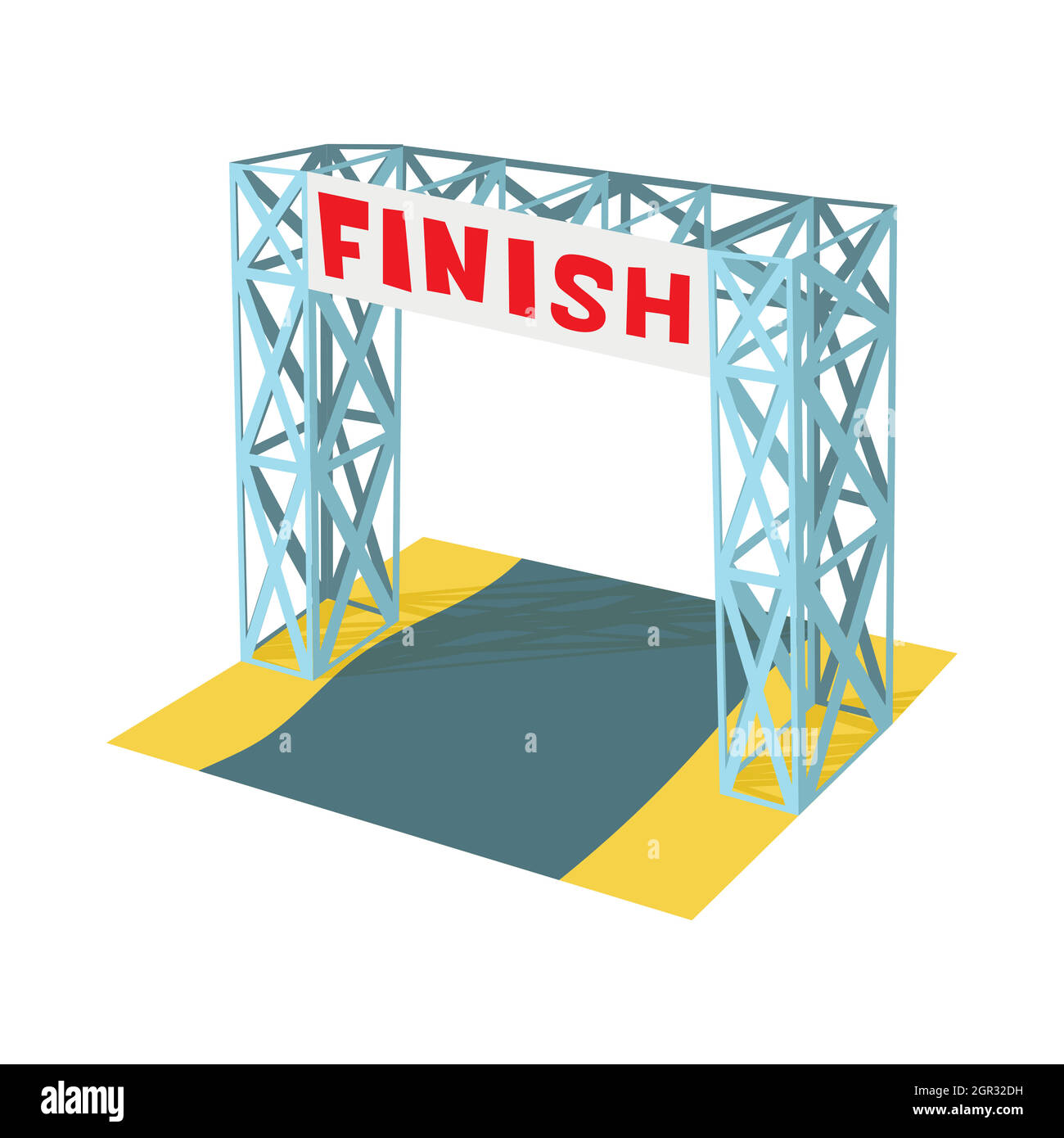 Telai racing icona finitura, stile cartoon Illustrazione Vettoriale