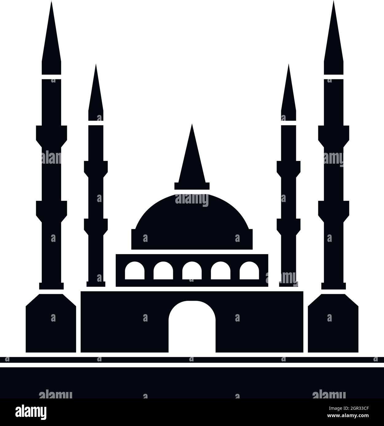 Icona della moschea, stile semplice Illustrazione Vettoriale