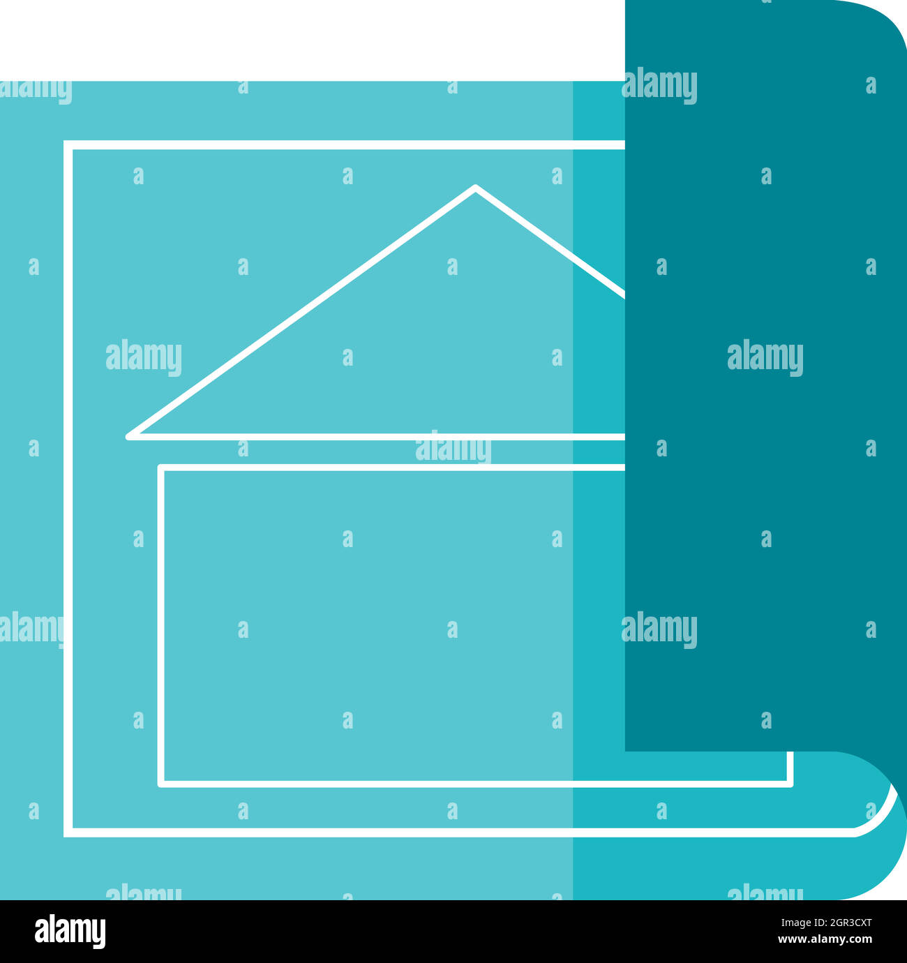 Progettazione architettonica di icona di casa, di tipo piatto Illustrazione Vettoriale