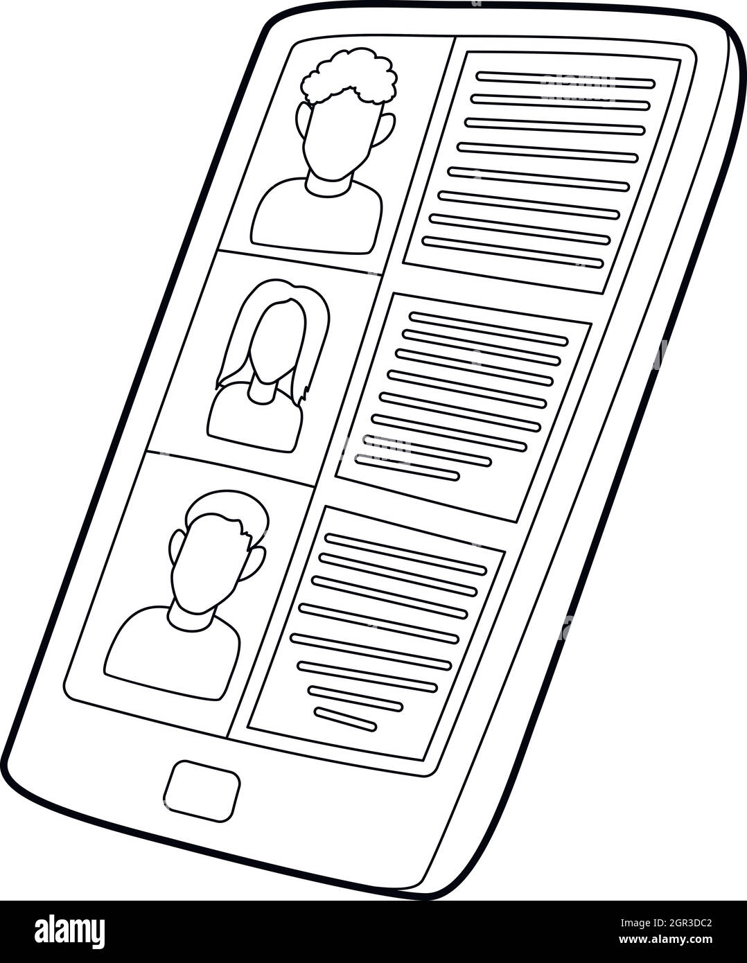 Riprende sul tablet icona dello schermo, stile contorno Illustrazione Vettoriale