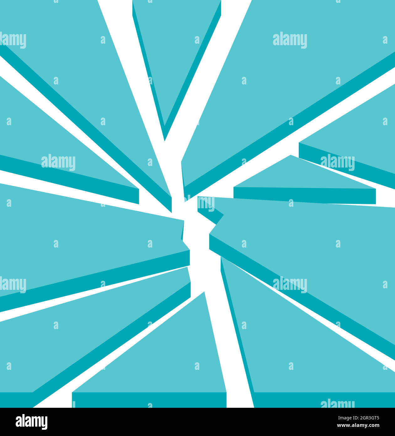 Vetro rotto, icona di stile piatto Illustrazione Vettoriale