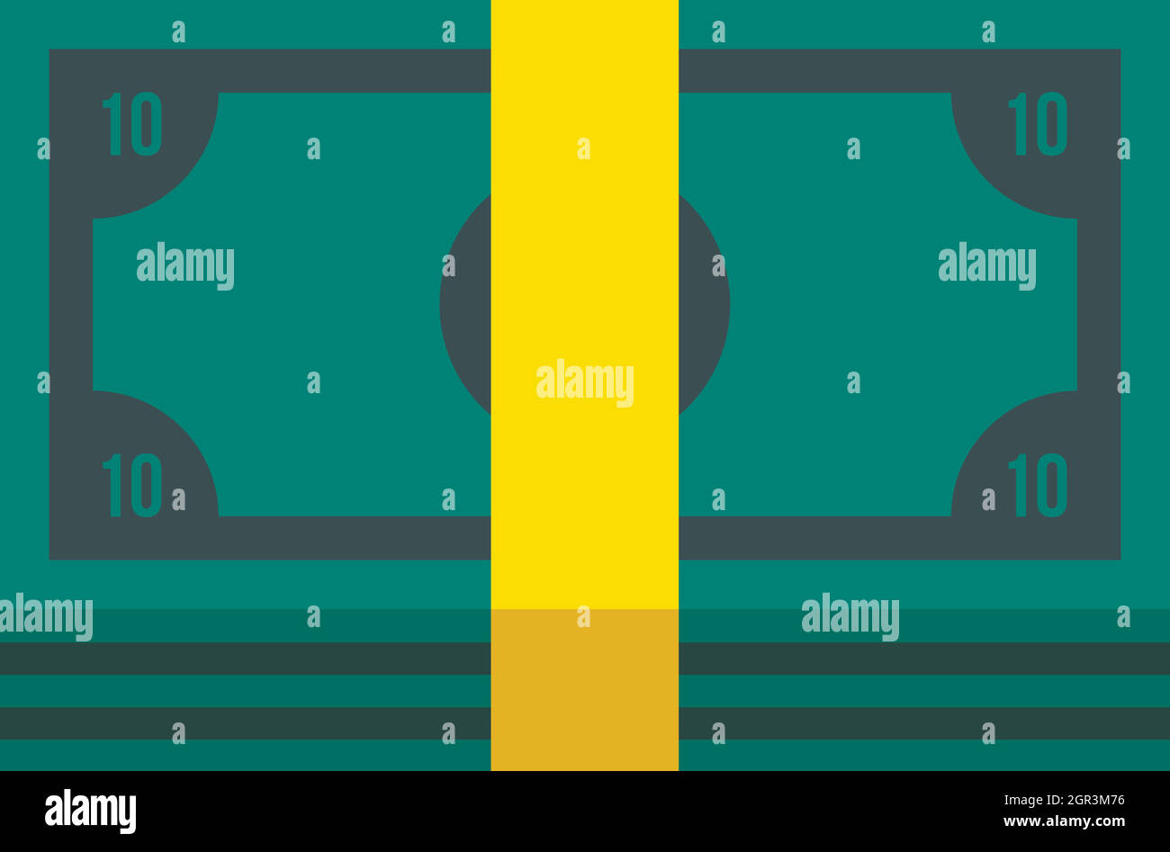 Pila di denaro contante, icona di stile piatto Illustrazione Vettoriale