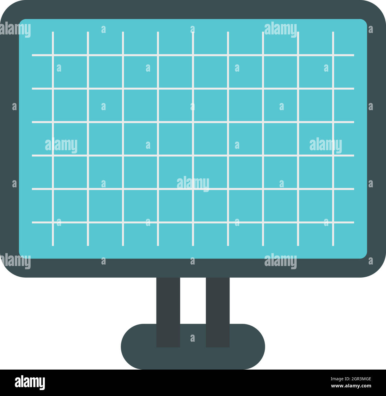 Monitor con modello di architettura icona Illustrazione Vettoriale