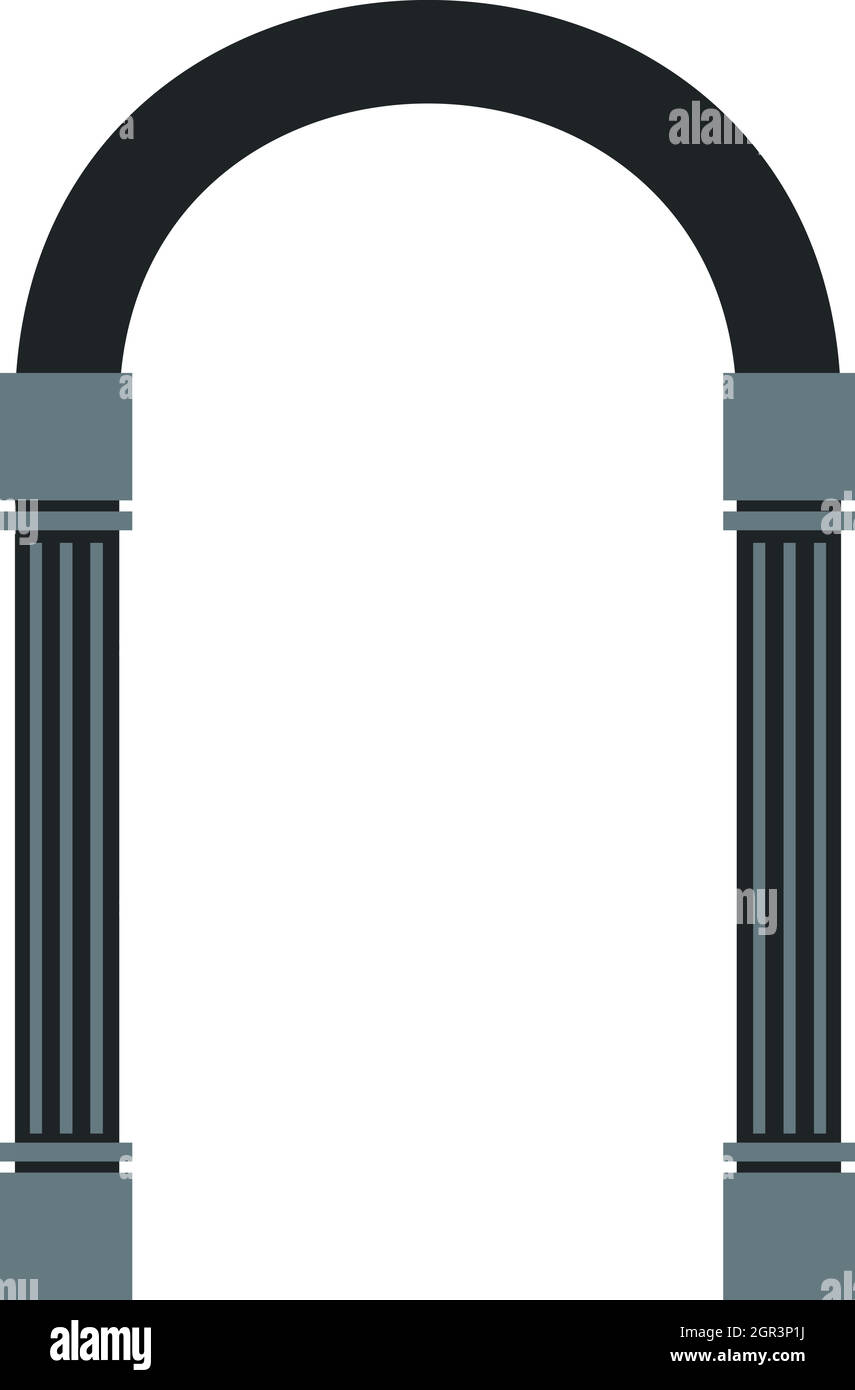Arco semicircolare icona, stile piatto Illustrazione Vettoriale