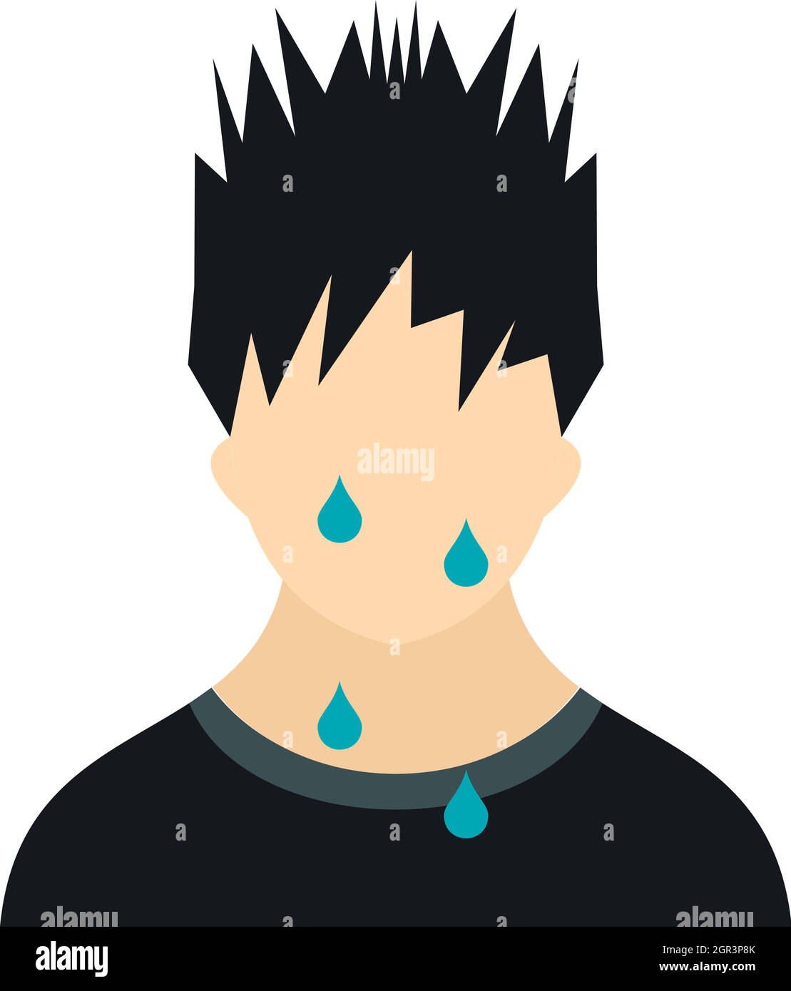 Sudati uomo icona in stile piatto Illustrazione Vettoriale
