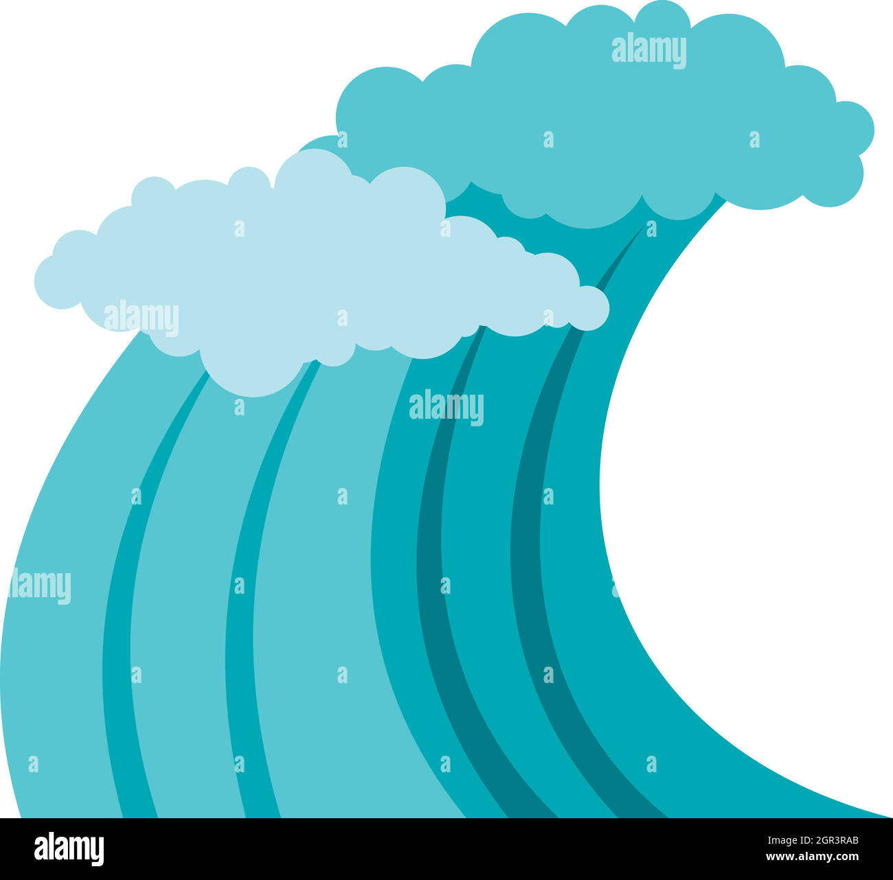 Mare o oceano onda, icona di stile piatto Illustrazione Vettoriale