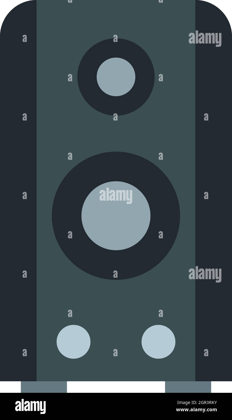 Musica colonna icona, stile piatto Illustrazione Vettoriale