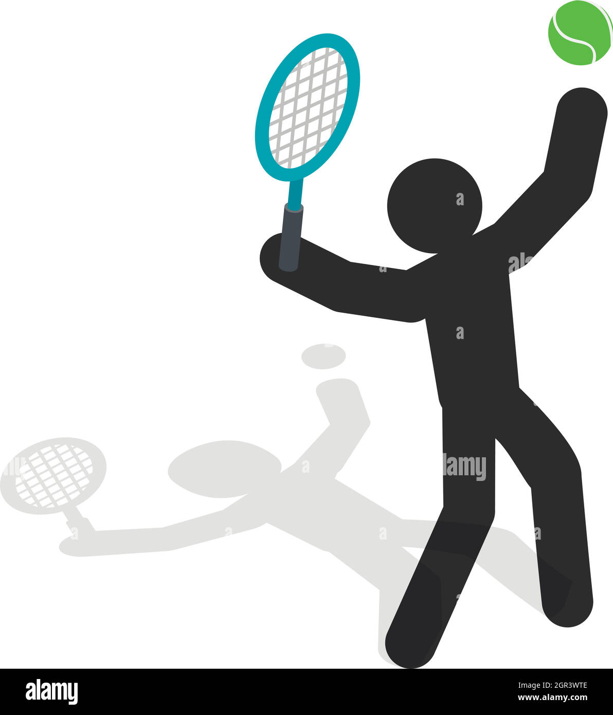 Tennis Icona player isometrica 3d style Illustrazione Vettoriale