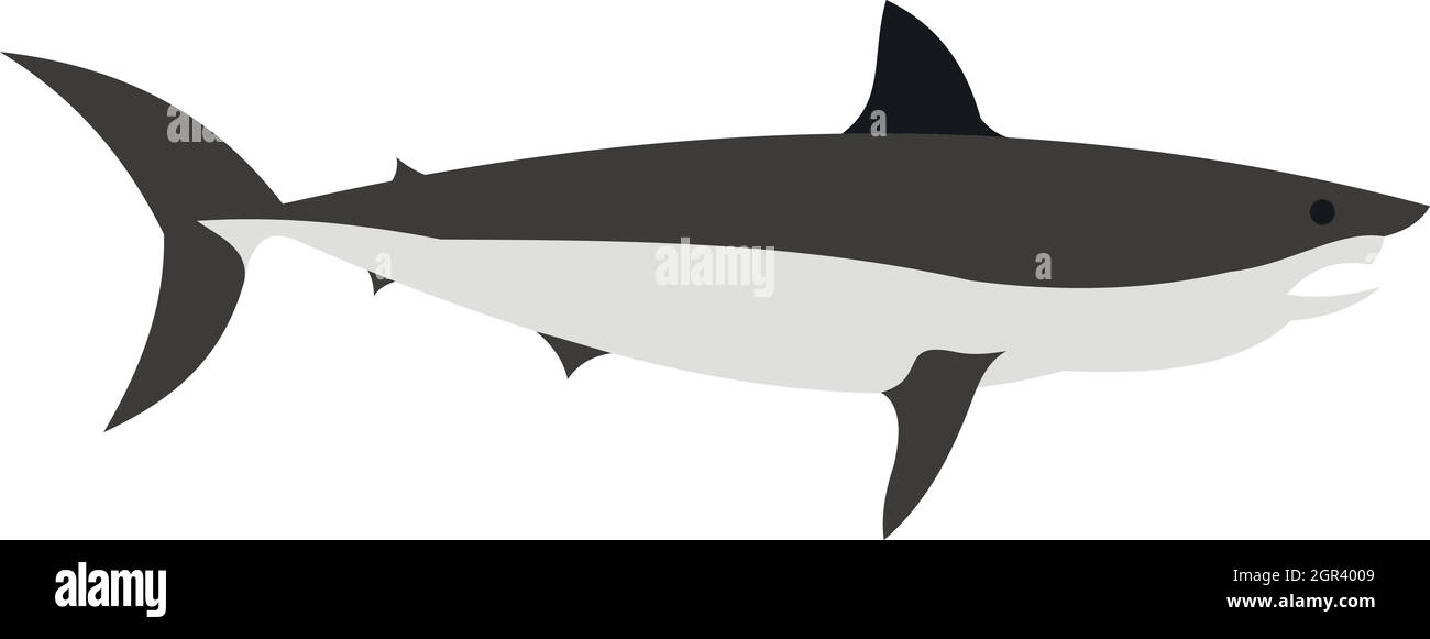 Icona di squalo in stile piatto Illustrazione Vettoriale
