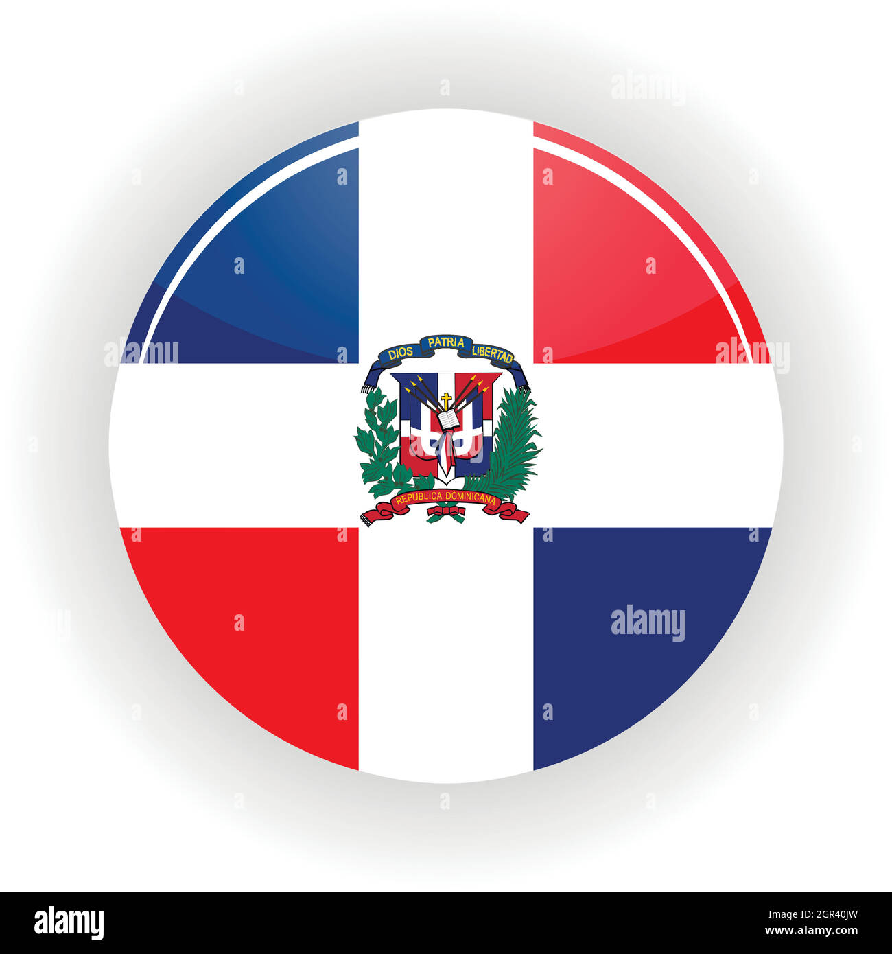 Repubblica Dominicana cerchio icona Illustrazione Vettoriale