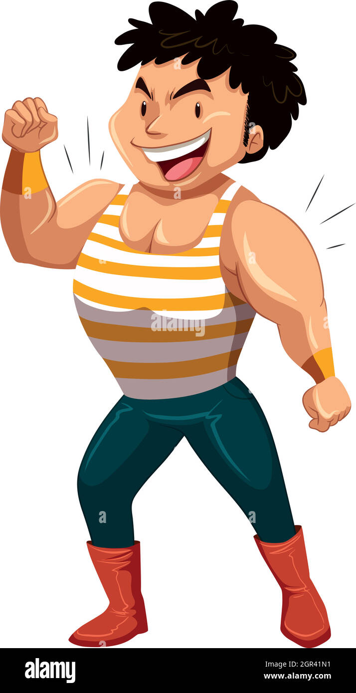Uomo con muscoli grandi Illustrazione Vettoriale