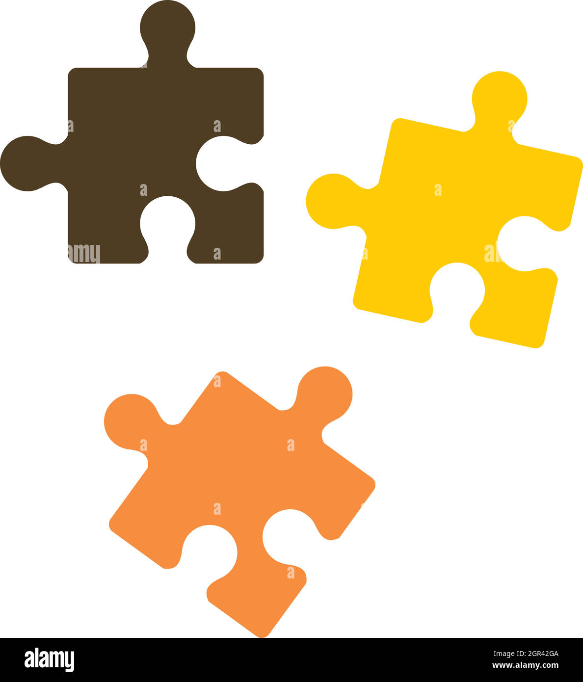 Icona di puzzle in stile piatto Illustrazione Vettoriale