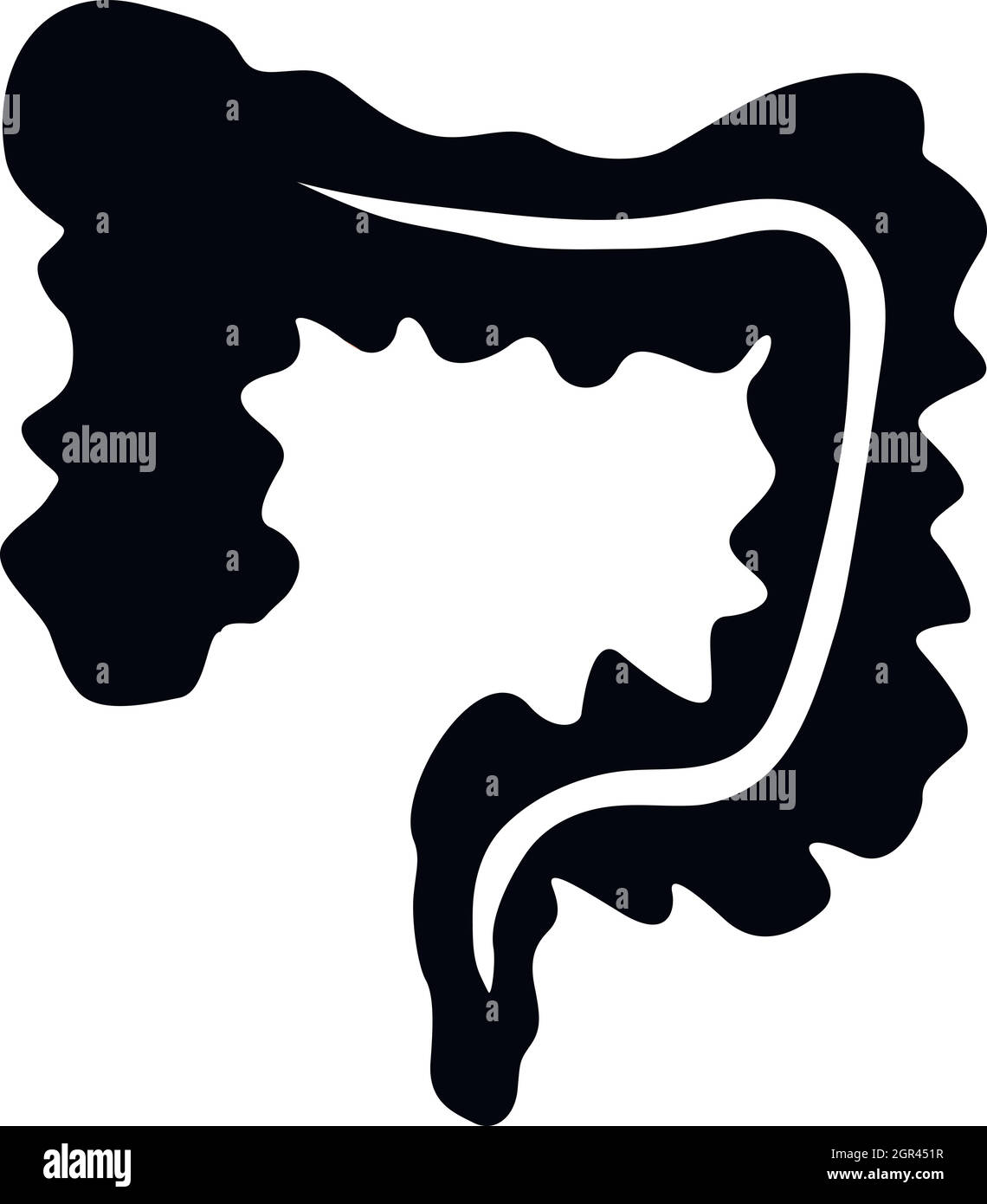 Umano del colon, icona di stile semplice Illustrazione Vettoriale