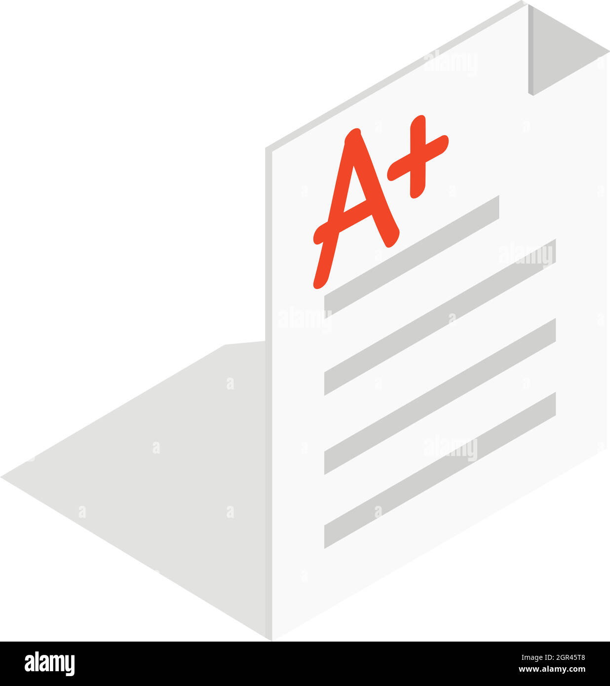 Grado perfetto sulla carta una icona di prova Illustrazione Vettoriale