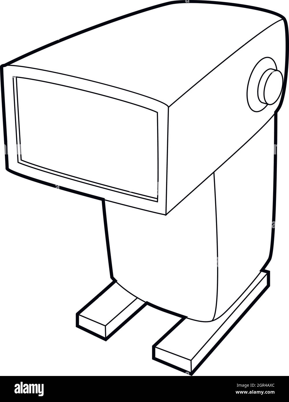 Flash esterno della fotocamera, l'icona di stile di contorno Illustrazione Vettoriale