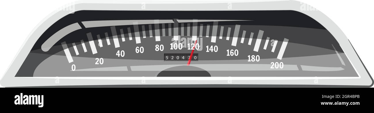 Piccolo tachimetro per 120 km in icona ore Illustrazione Vettoriale