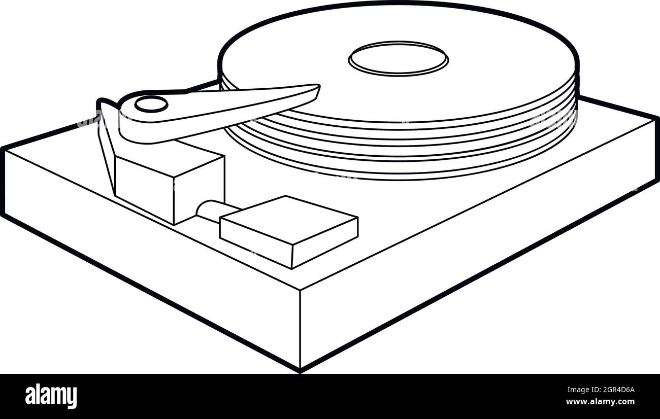 Icona HDD in stile contorno Illustrazione Vettoriale