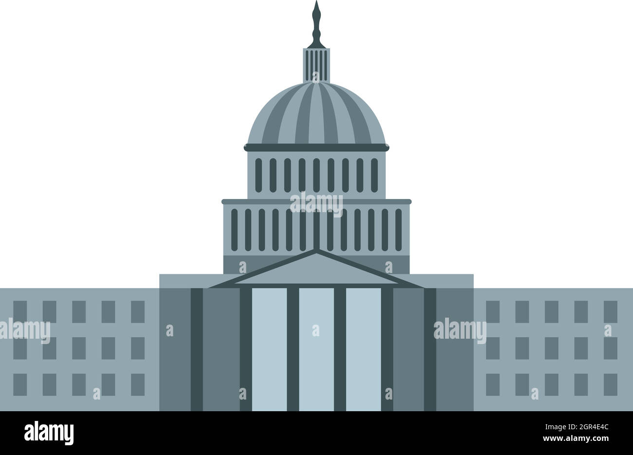 United States Capitol icona, stile piatto Illustrazione Vettoriale