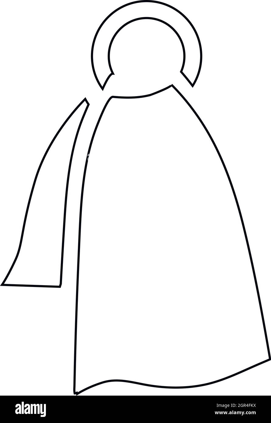 Asciugamani su un appendiabiti icona, stile contorno Illustrazione Vettoriale